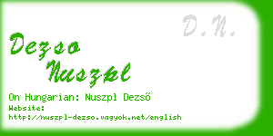 dezso nuszpl business card