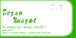 dezso nuszpl business card